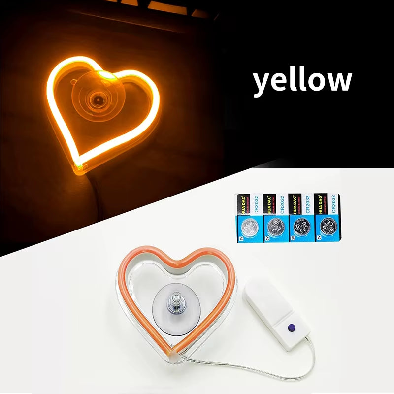 💖 Luces Neón para Ventana | Decoración LED en Forma de Corazón y Triángulo con Control Remoto Inalámbrico
