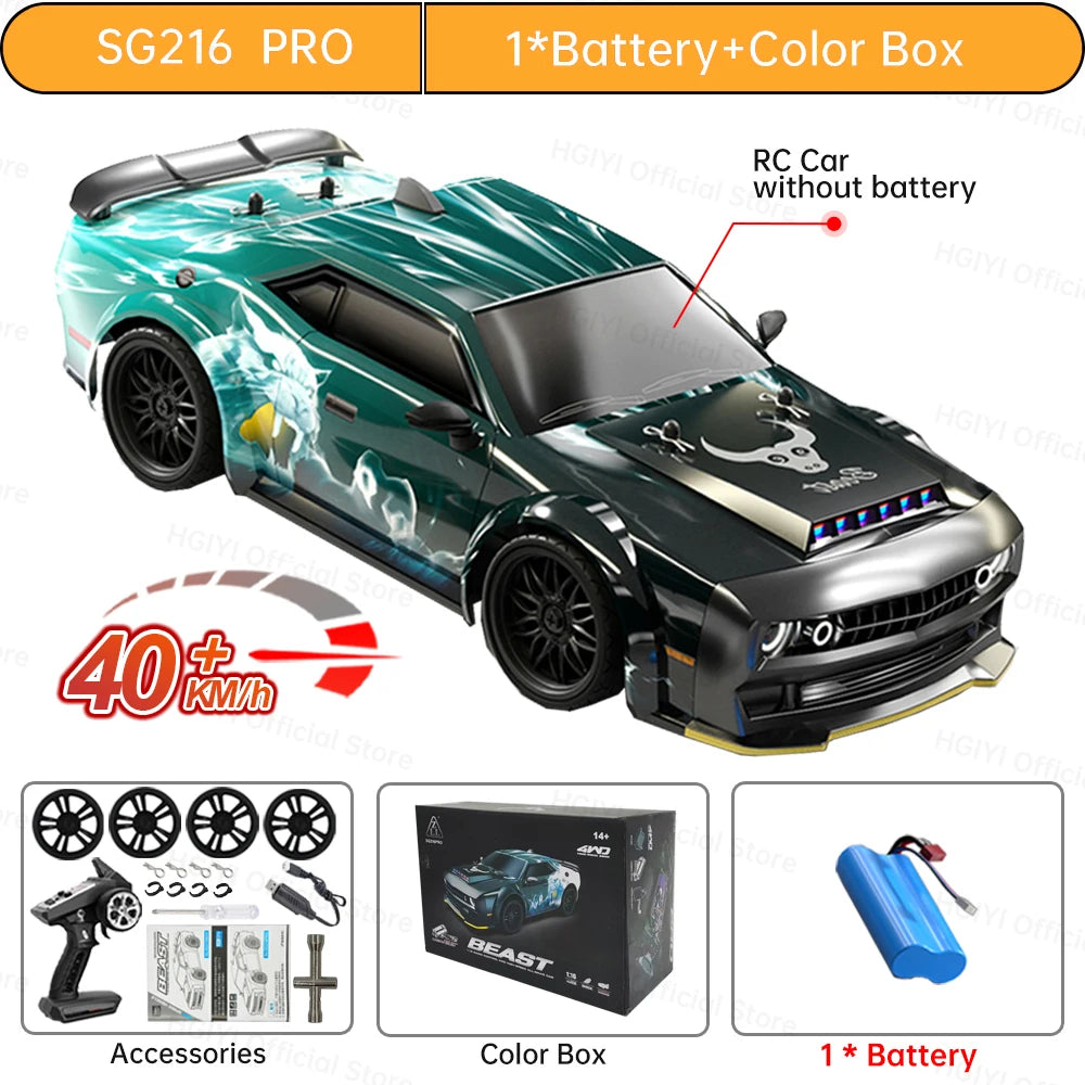 ⚡ Auto RC SG216 MAX 4x4 Brushless – Coche Teledirigido de Alta Velocidad 70 km/h con Luces LED | Escala 1:16 Monster Truck de Carreras