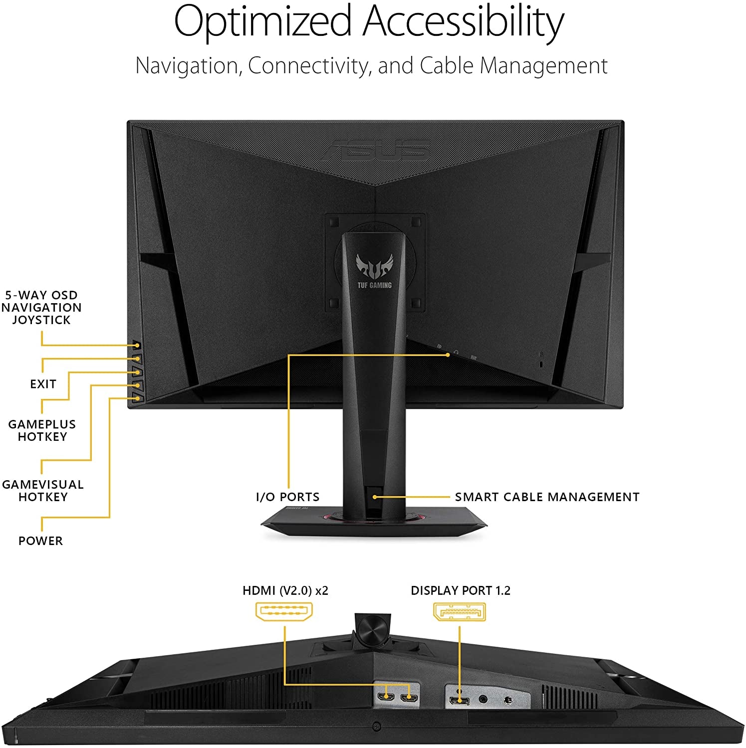 🎮 Monitor Gamer ASUS TUF VG27AQ 27” QHD 2K HDR – 165Hz, 1ms, G-SYNC Compatible, Parlantes Integrados, HDMI & DisplayPort (Negro)