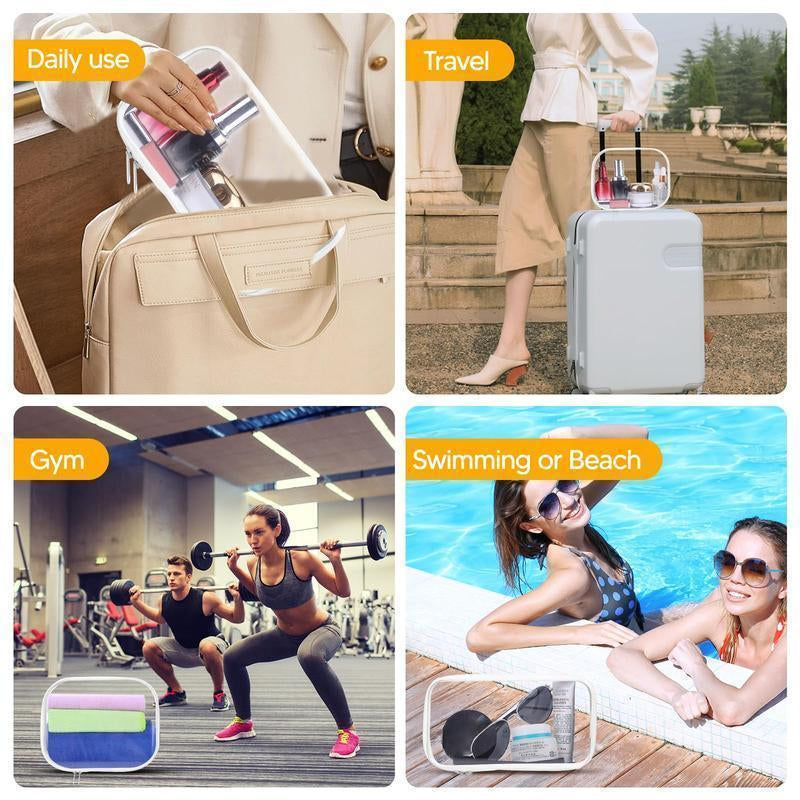 Organizer Storage Box 3Pcs/Set, Hard Zipper Case Toy Storage Bins Travel Organizer Waterproof Transparent Case Pencil Case Toiletry Pouch Cosmetic Bag White,Large Capacity,Portable & Versatile Organizer Capson Display Crayon Boxes Wardrobe Rack