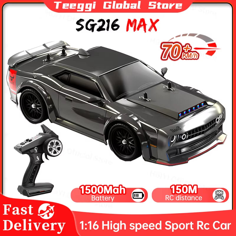 ⚡ Auto RC SG216 MAX 4x4 Brushless – Coche Teledirigido de Alta Velocidad 70 km/h con Luces LED | Escala 1:16 Monster Truck de Carreras