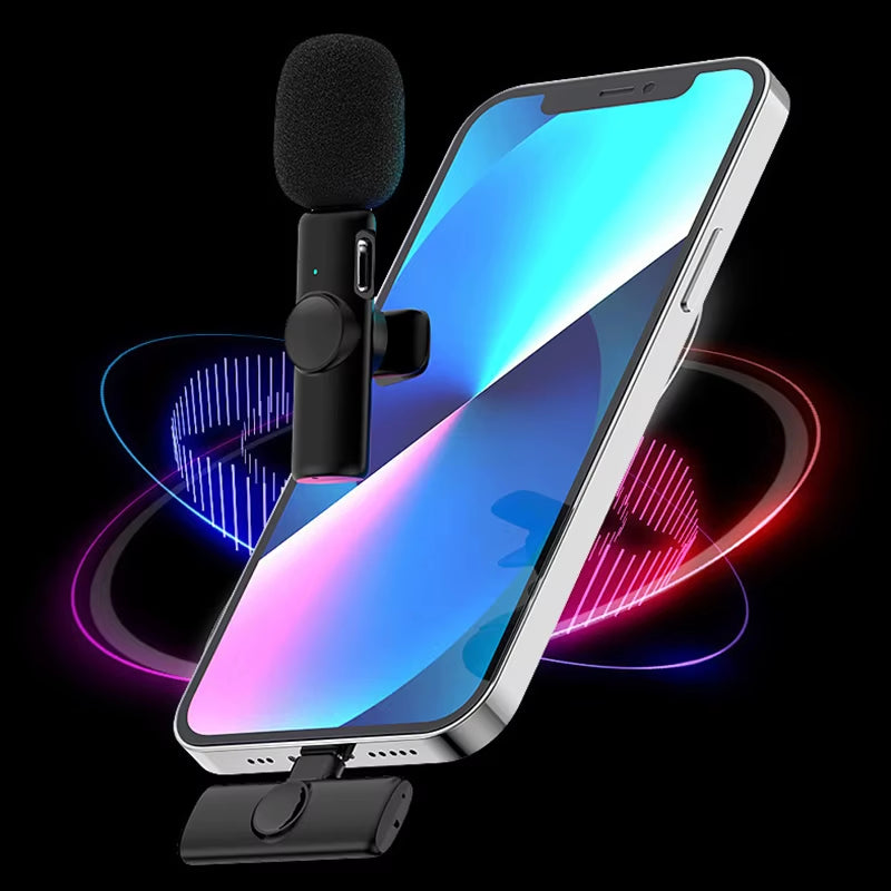 🎤 Micrófono Inalámbrico Profesional – Ideal para iPhone, Android y Laptop