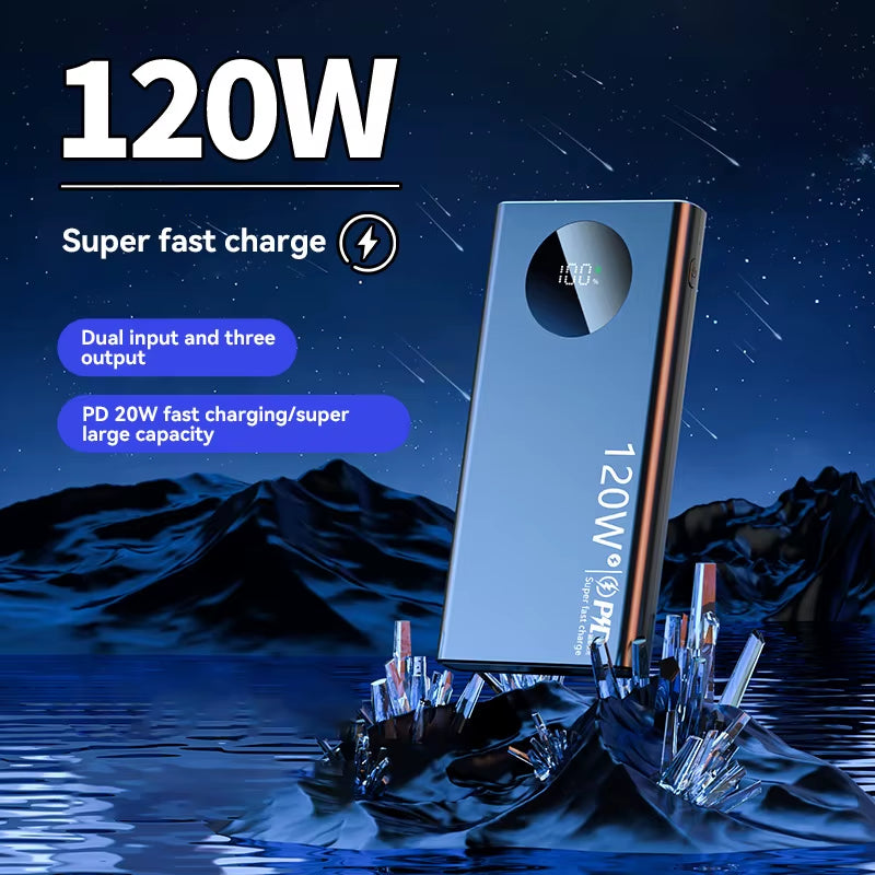 Power Bank 120W 500000mAh – Carga Rápida y Gran Capacidad para iPhone, Samsung y Huawei