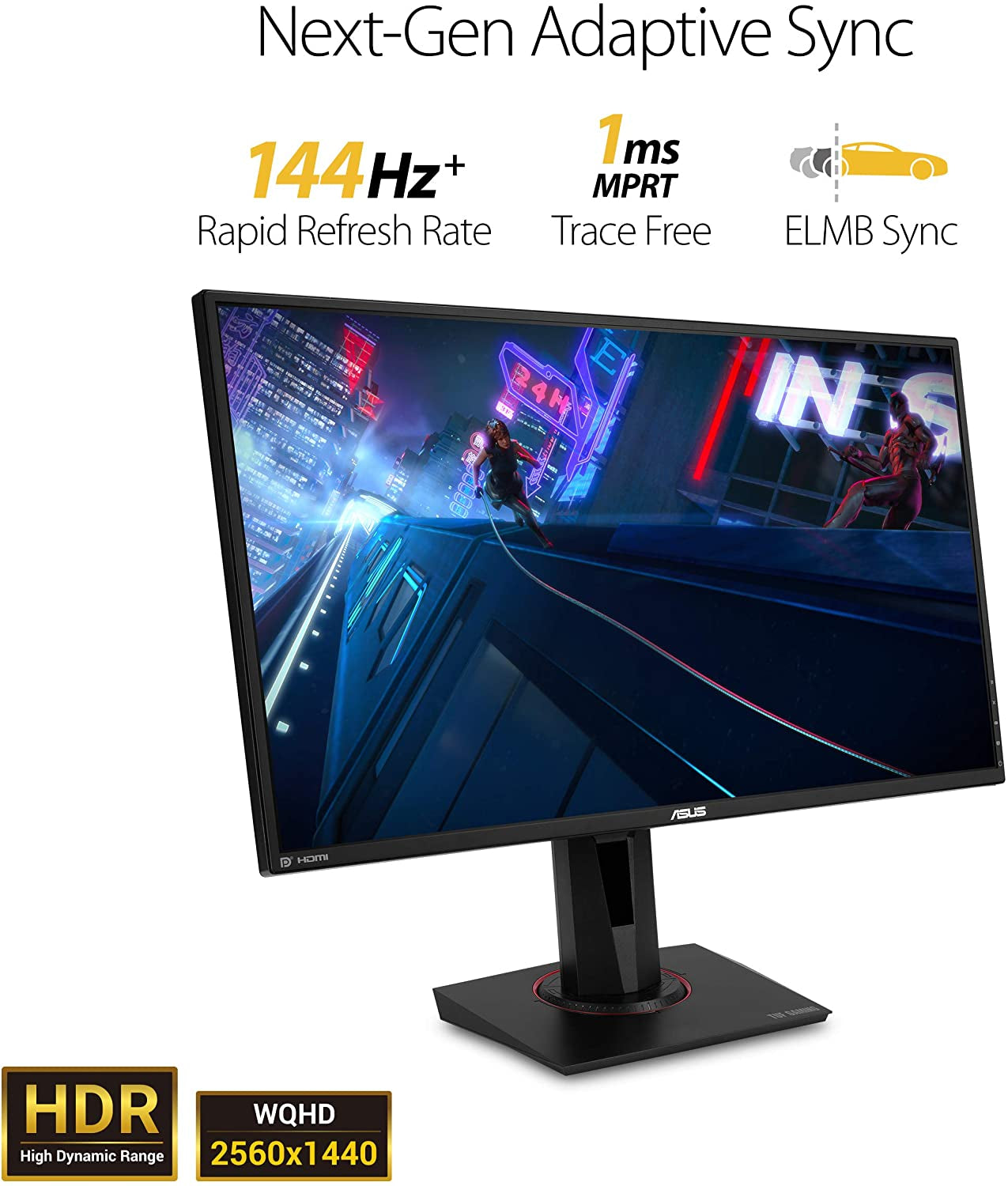 🎮 Monitor Gamer ASUS TUF VG27AQ 27” QHD 2K HDR – 165Hz, 1ms, G-SYNC Compatible, Parlantes Integrados, HDMI & DisplayPort (Negro)
