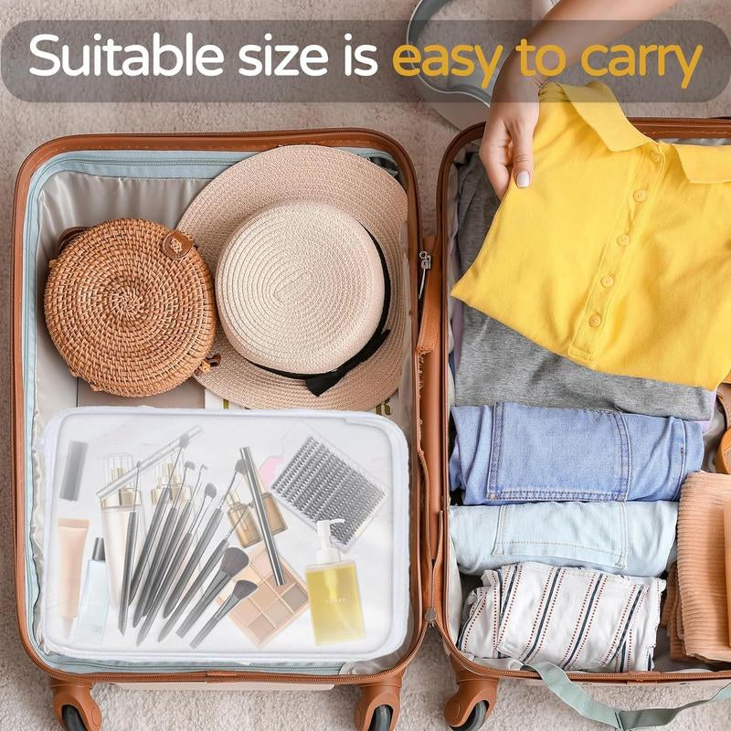 Organizer Storage Box 3Pcs/Set, Hard Zipper Case Toy Storage Bins Travel Organizer Waterproof Transparent Case Pencil Case Toiletry Pouch Cosmetic Bag White,Large Capacity,Portable & Versatile Organizer Capson Display Crayon Boxes Wardrobe Rack