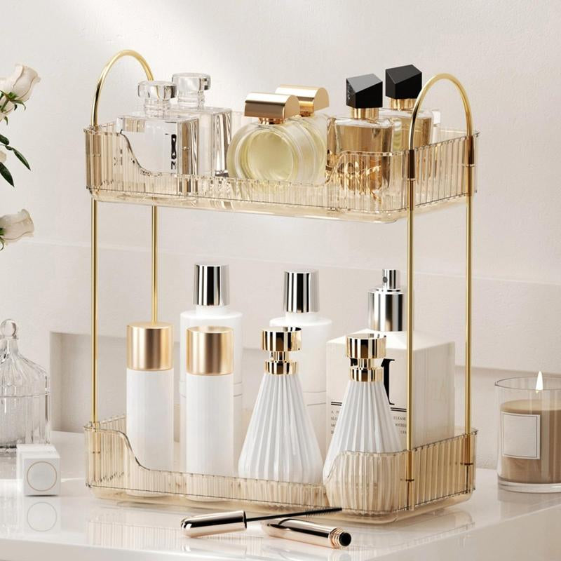 Bathroom Counter Organizer Countertop Storage, Multi-Purpose Makeup Organizer, Large Cosmetics Skincare Shelf Organizer, Perfume Organizer, Exquisite Vanity Organizer
