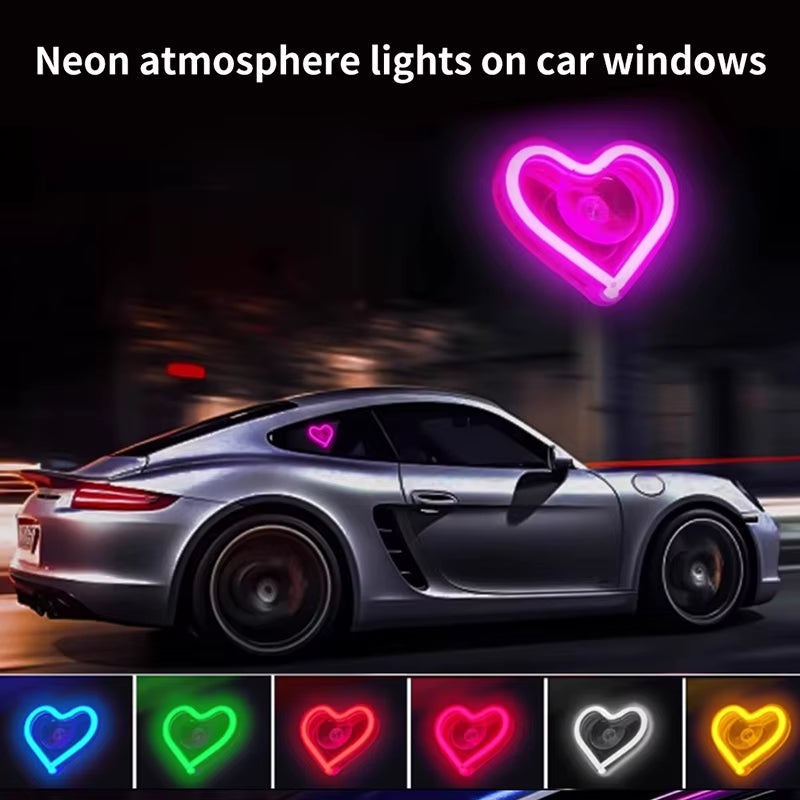 💖 Luces Neón para Ventana | Decoración LED en Forma de Corazón y Triángulo con Control Remoto Inalámbrico
