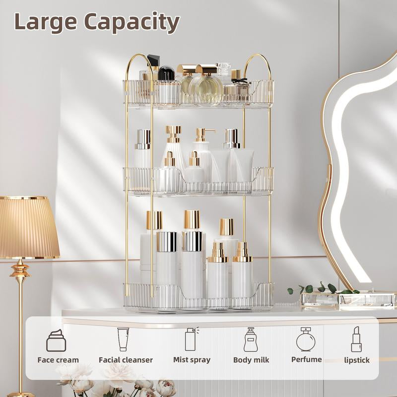 Bathroom Counter Organizer Countertop Storage, Multi-Purpose Makeup Organizer, Large Cosmetics Skincare Shelf Organizer, Perfume Organizer, Exquisite Vanity Organizer