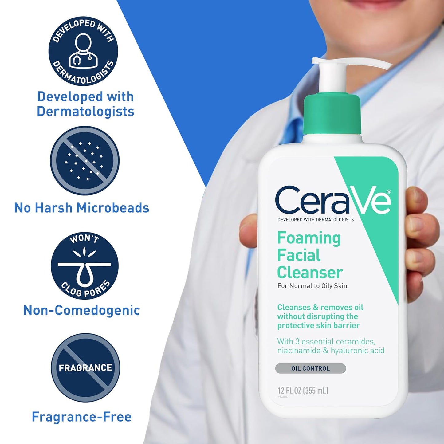 💧 Limpiador Facial Espumoso Diario – Control de Grasa y Limpieza Profunda (560 ml)