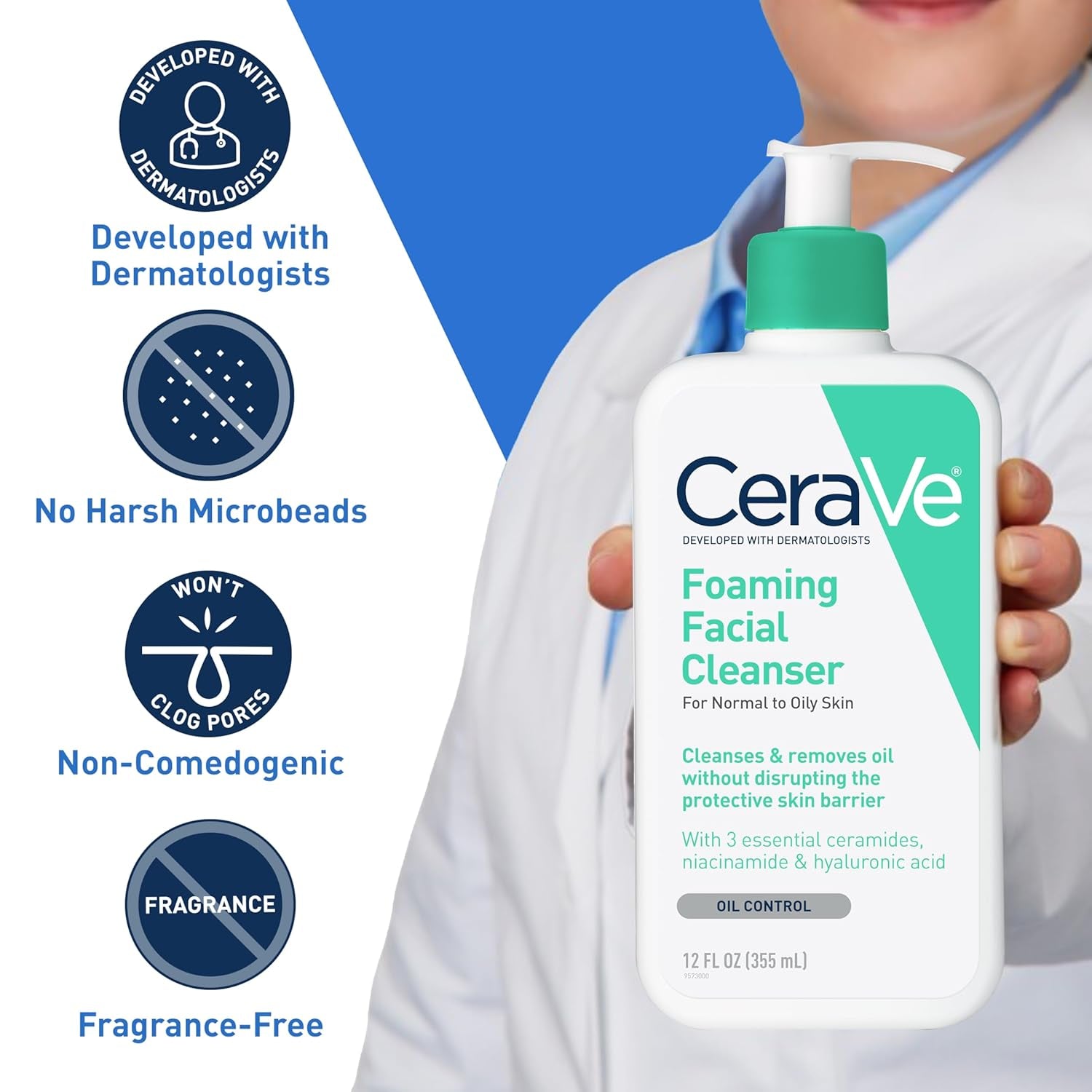 💧 Limpiador Facial Espumoso Diario – Control de Grasa y Limpieza Profunda (560 ml)