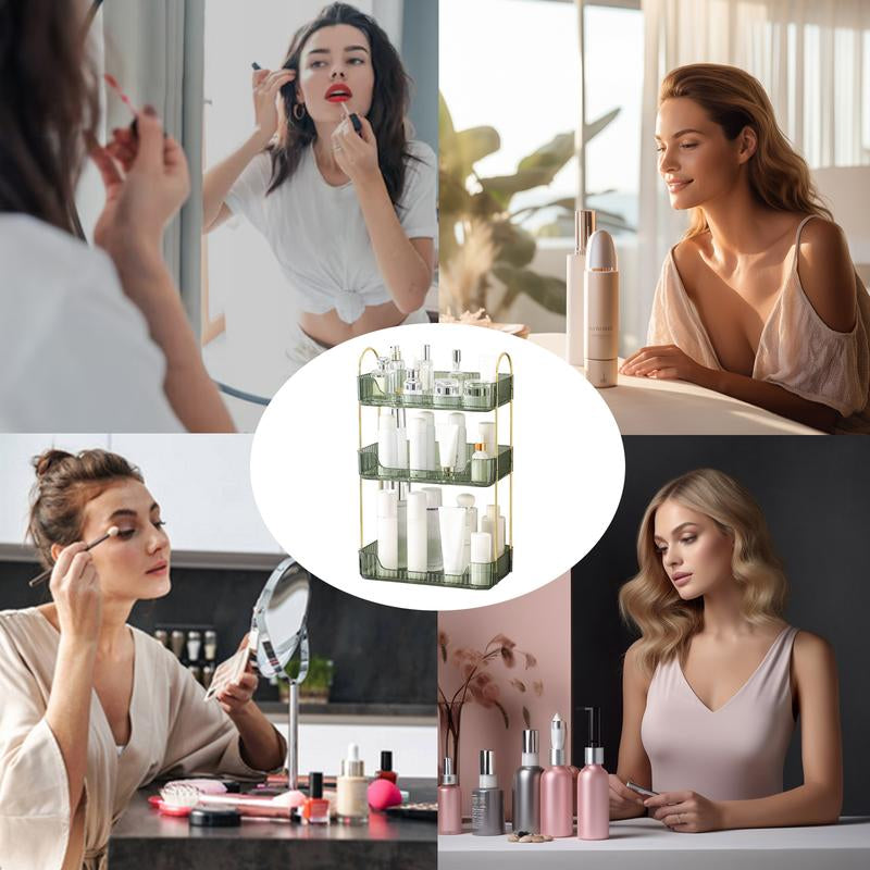Bathroom Counter Organizer Countertop Storage, Multi-Purpose Makeup Organizer, Large Cosmetics Skincare Shelf Organizer, Perfume Organizer, Exquisite Vanity Organizer