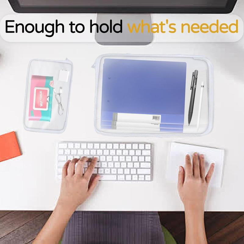 Organizer Storage Box 3Pcs/Set, Hard Zipper Case Toy Storage Bins Travel Organizer Waterproof Transparent Case Pencil Case Toiletry Pouch Cosmetic Bag White,Large Capacity,Portable & Versatile Organizer Capson Display Crayon Boxes Wardrobe Rack