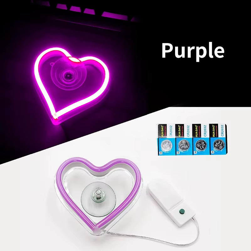 💖 Luces Neón para Ventana | Decoración LED en Forma de Corazón y Triángulo con Control Remoto Inalámbrico