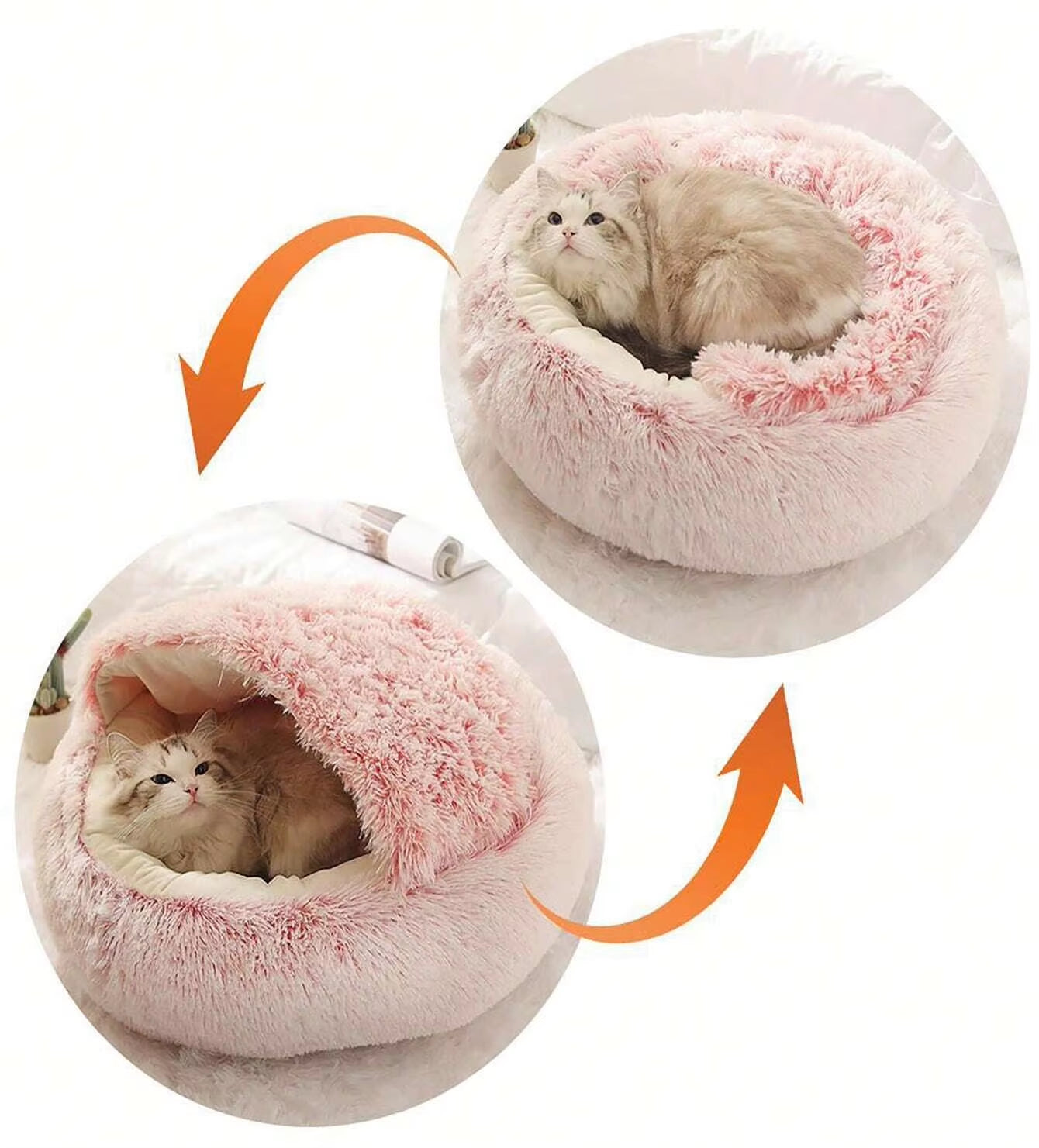 ✨ Cueva de Sueños para Mascotas – Cama Redonda, Esponjosa y Abrazable