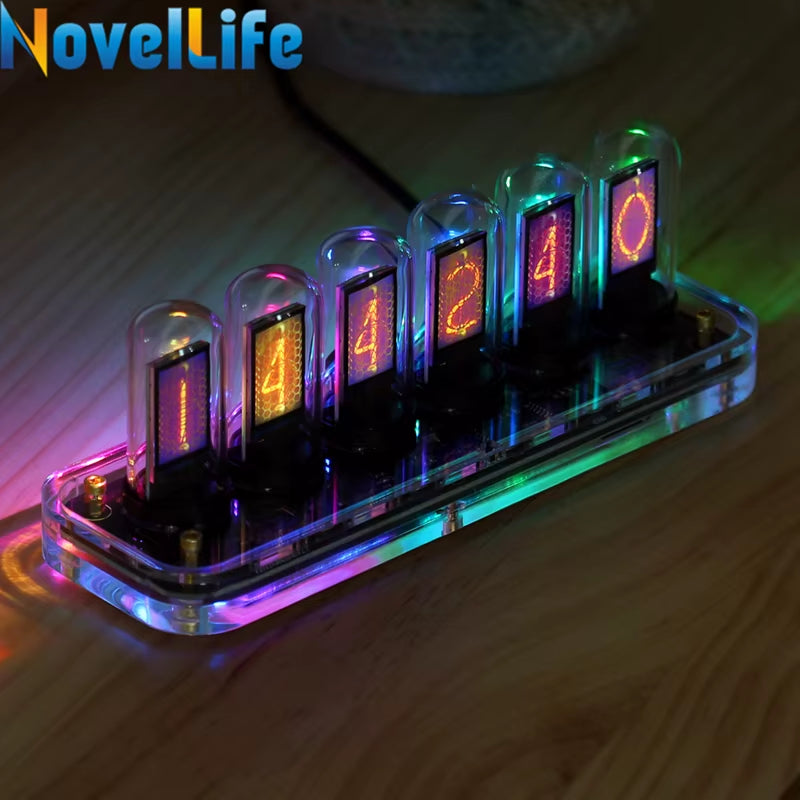 Reloj Nixie Digital Retro-Futurista – Calendario, Cronómetro y Control por Gestos