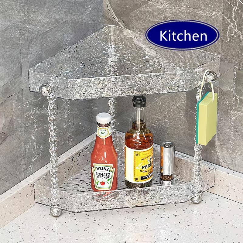 Corner Bathroom Counter Organizer,Vanity Skincare Perfume Organizer Tray,Makeup Organizer Countertop,Bathroom Storage Corner Shelf