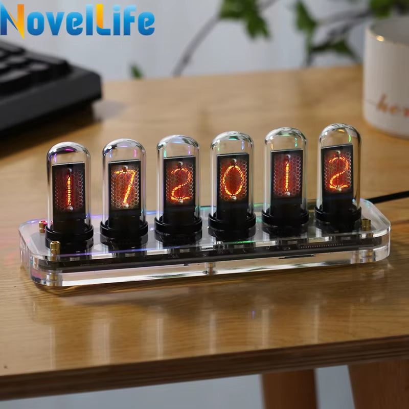 Reloj Nixie Digital Retro-Futurista – Calendario, Cronómetro y Control por Gestos