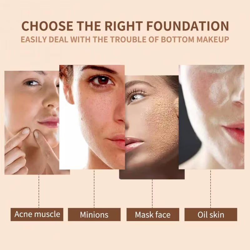 🍄 Base de Maquillaje CC Cream con Esponja Cabeza de Hongo | Hidratante, Blanqueadora y de Larga Duración