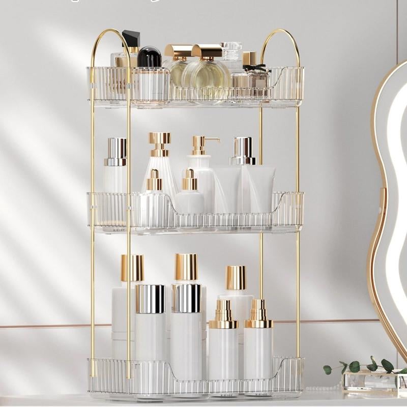 Bathroom Counter Organizer Countertop Storage, Multi-Purpose Makeup Organizer, Large Cosmetics Skincare Shelf Organizer, Perfume Organizer, Exquisite Vanity Organizer