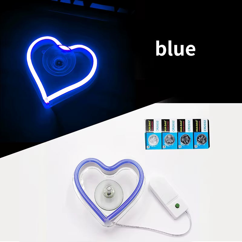 💖 Luces Neón para Ventana | Decoración LED en Forma de Corazón y Triángulo con Control Remoto Inalámbrico