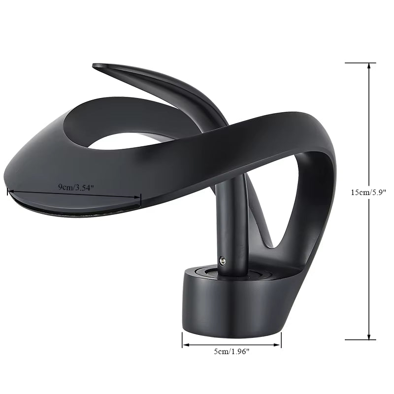 Elegant Black Waterfall Basin Faucet – Solid Brass, Single Handle, Creative Hollow Design for Modern Bathrooms