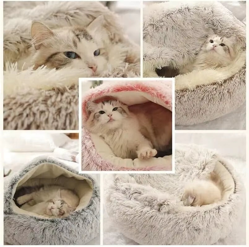 ✨ Cueva de Sueños para Mascotas – Cama Redonda, Esponjosa y Abrazable