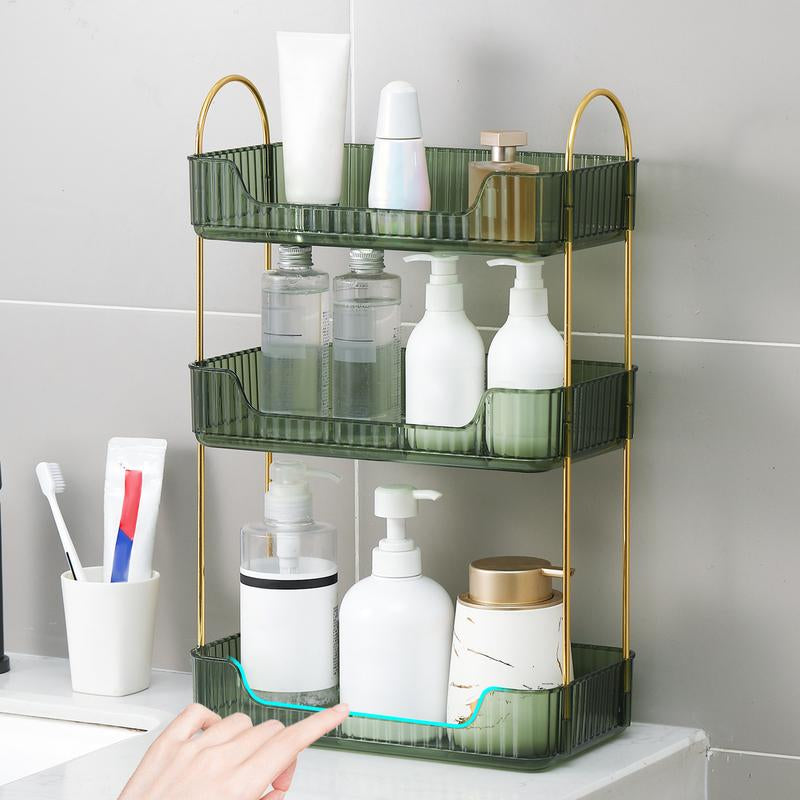 Bathroom Counter Organizer Countertop Storage, Multi-Purpose Makeup Organizer, Large Cosmetics Skincare Shelf Organizer, Perfume Organizer, Exquisite Vanity Organizer