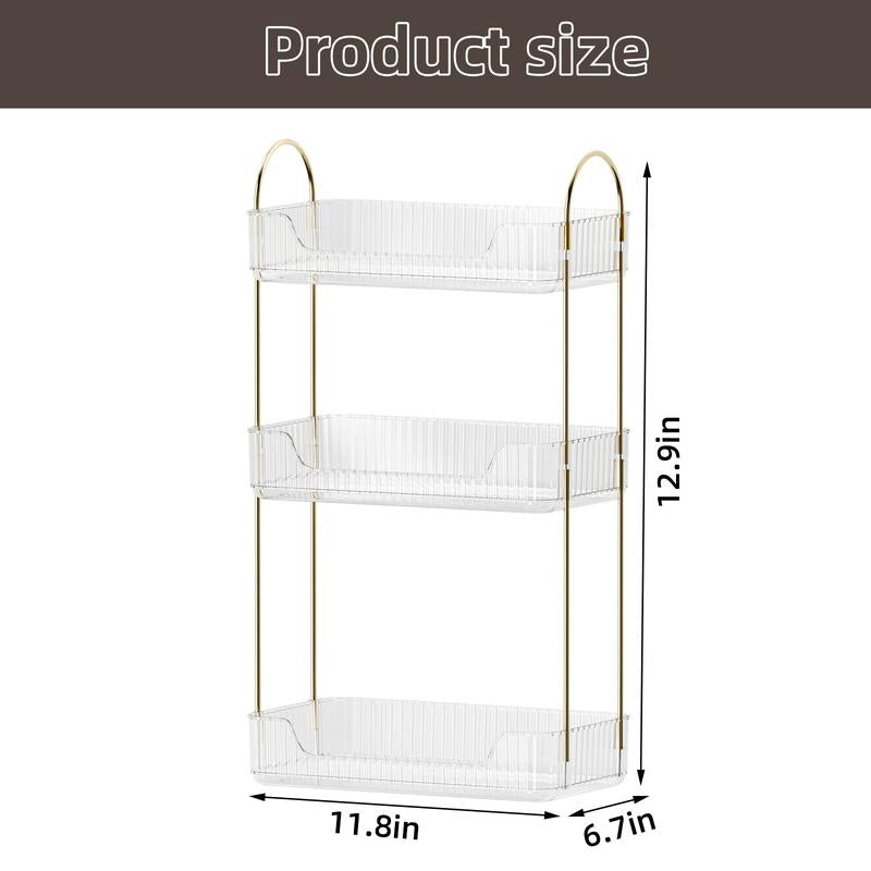 Bathroom Counter Organizer Countertop Storage, Multi-Purpose Makeup Organizer, Large Cosmetics Skincare Shelf Organizer, Perfume Organizer, Exquisite Vanity Organizer