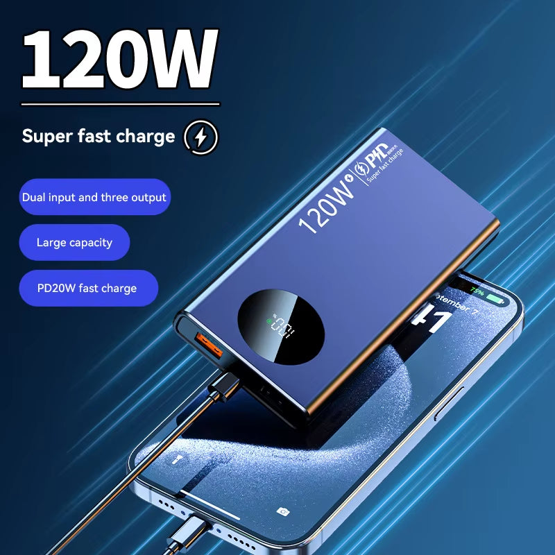 Power Bank 120W 500000mAh – Carga Rápida y Gran Capacidad para iPhone, Samsung y Huawei