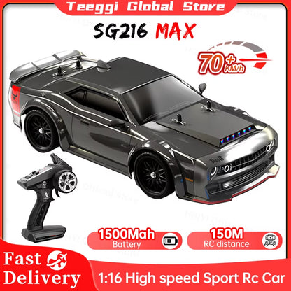 ⚡ Auto RC SG216 MAX 4x4 Brushless – Coche Teledirigido de Alta Velocidad 70 km/h con Luces LED | Escala 1:16 Monster Truck de Carreras