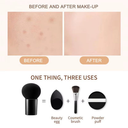🍄 Base de Maquillaje CC Cream con Esponja Cabeza de Hongo | Hidratante, Blanqueadora y de Larga Duración