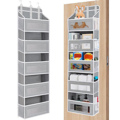 Over the Door Organizer Storage-5-Tier Hanging Organizer with 10 Large Pockets, Anti-Tilt Design, 44 Lb Capacity for Bedroom, Bathroom, Pantry