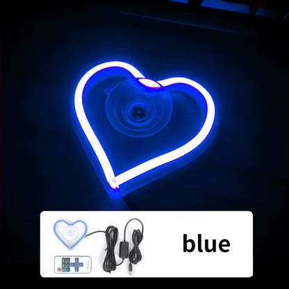 💖 Luces Neón para Ventana | Decoración LED en Forma de Corazón y Triángulo con Control Remoto Inalámbrico