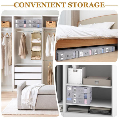 2/4 Pack Bed Sheet Organizers, Foldable Linen Closet Organizers and Storage, Linen Closet Storage (Queen or King Size) with Double Window for Bedding Sheets, Duvet Covers and Pillow Cases