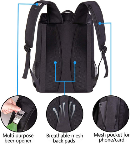 🎒 Mochila Nevera Impermeable y Aislante – Capacidad 30 Latas  Mantén tus bebidas y alimentos fríos por más tiempo con esta mochila nevera ligera y a prueba de fugas. Ideal para picnics, playa, trabajo, campamentos o excursiones.  
