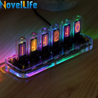 Reloj Nixie Digital Retro-Futurista – Calendario, Cronómetro y Control por Gestos