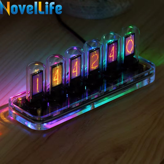 Reloj Nixie Digital Retro-Futurista – Calendario, Cronómetro y Control por Gestos