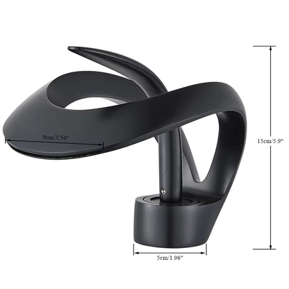 Elegant Black Waterfall Basin Faucet – Solid Brass, Single Handle, Creative Hollow Design for Modern Bathrooms