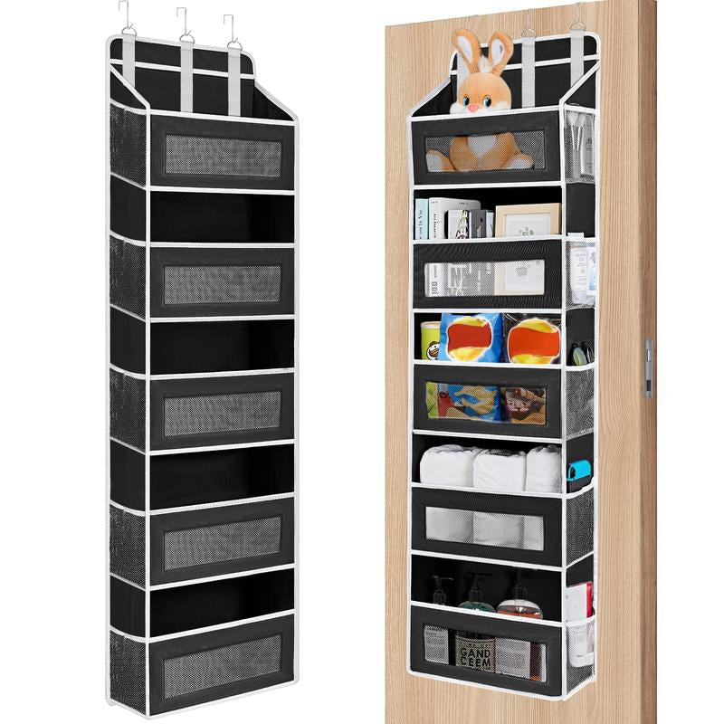 Over the Door Organizer Storage-5-Tier Hanging Organizer with 10 Large Pockets, Anti-Tilt Design, 44 Lb Capacity for Bedroom, Bathroom, Pantry