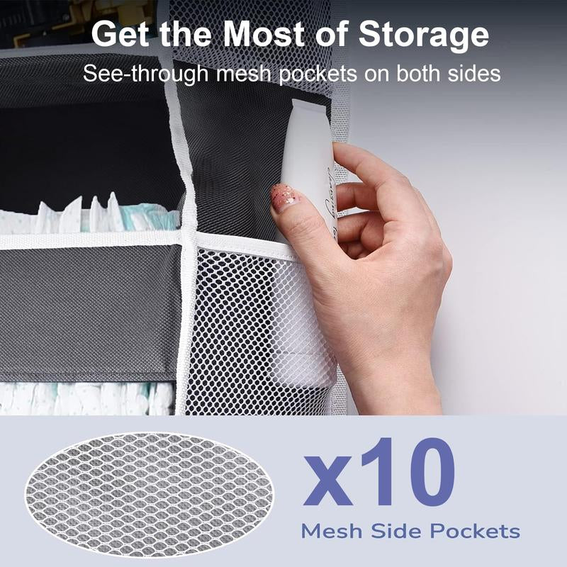 Over the Door Organizer Storage-5-Tier Hanging Organizer with 10 Large Pockets, Anti-Tilt Design, 44 Lb Capacity for Bedroom, Bathroom, Pantry