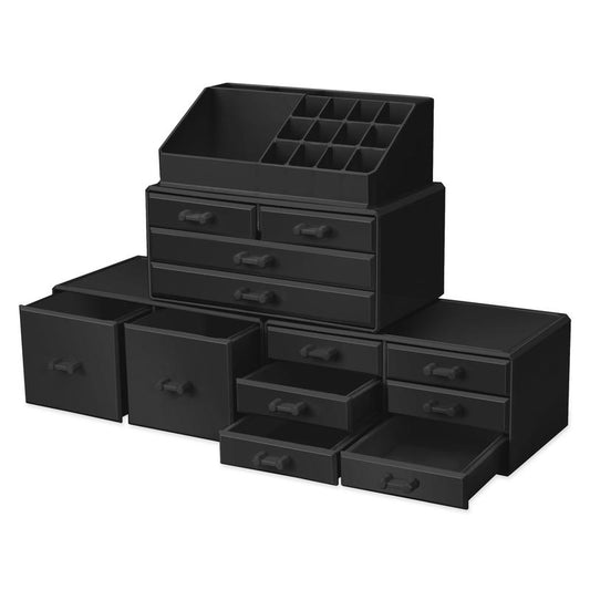 Sorbus Large Makeup Organizer - Stackable Jewel Design with 12 Drawers and Lipstick Slots Boxes Gift Set Brush Case Decor